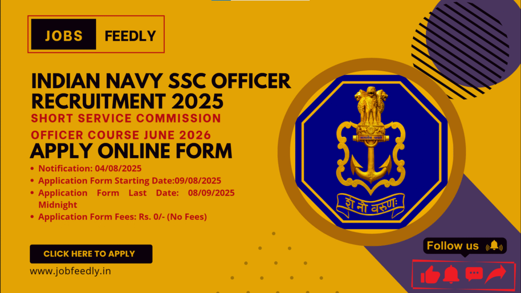 Indian Navy 260 SSC Officer Recruitment 2025 Apply Online Form