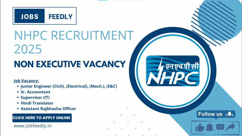 NHPC Non Executive Recruitment 2025 Apply Online Form