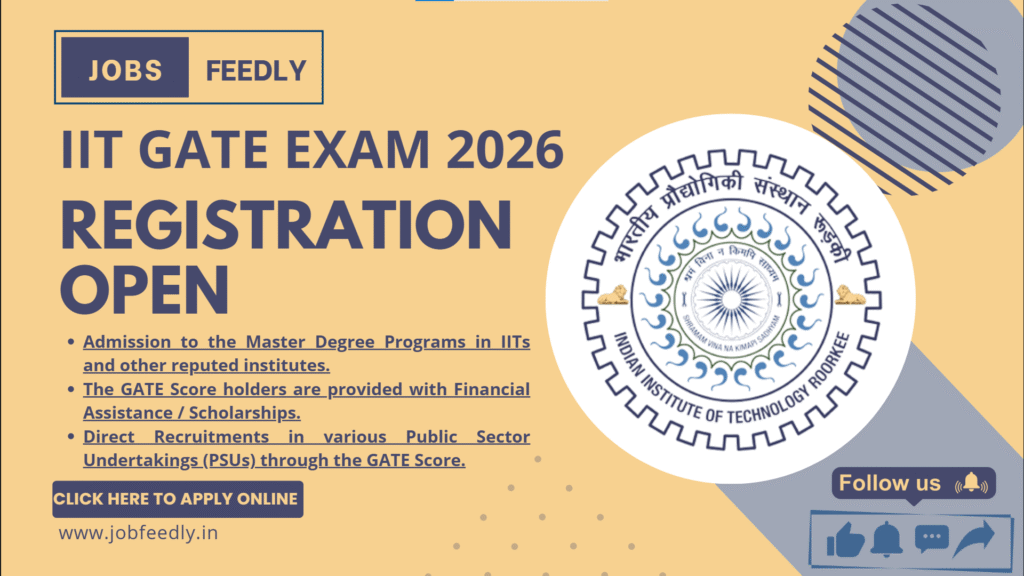 IIT GATE Examination 2026 Registration Open Apply Online Form